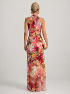 Elisabetta | Maxikleid mit Blumenmuster und Halterneck – Isabels Modehaus (Bild 4)