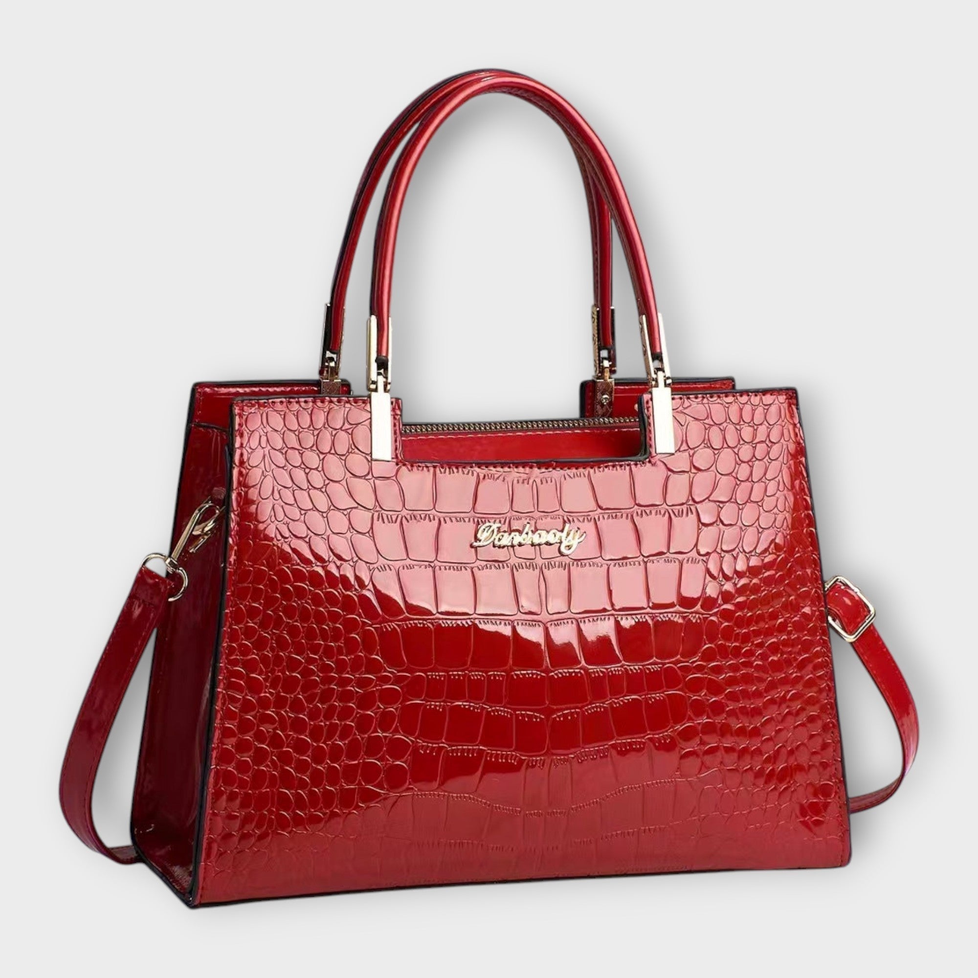 Olivia - Glänzende Krokodilprägung Handtasche – Isabels Modehaus (Bild 6)
