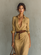 Zenobia | Maxikleid Reverskragen Langarm – Isabels Modehaus (Bild 2)