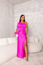Dorie™ - Asymmetrisches Kleid mit Langem Schlitz – Isabels Modehaus (Bild 3)
