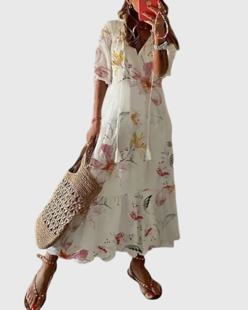 Amalia | Boho Vintage Sommer Maxikleid – Isabels Modehaus (Bild 7)