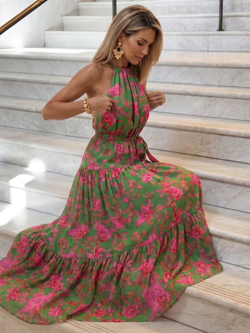 Rowen | Drapiertes Halter-Midi-Kleid – Isabels Modehaus (Bild 5)