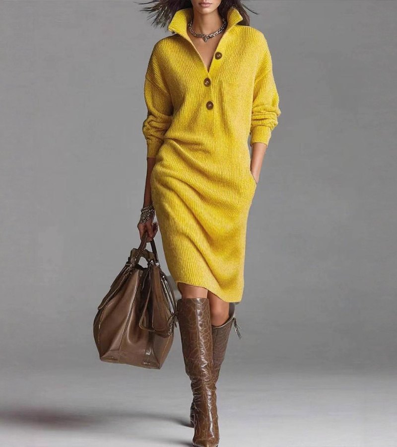 Apple™ - Warmes Elegantes Kleid | Bequem – Isabels Modehaus (Bild 4)