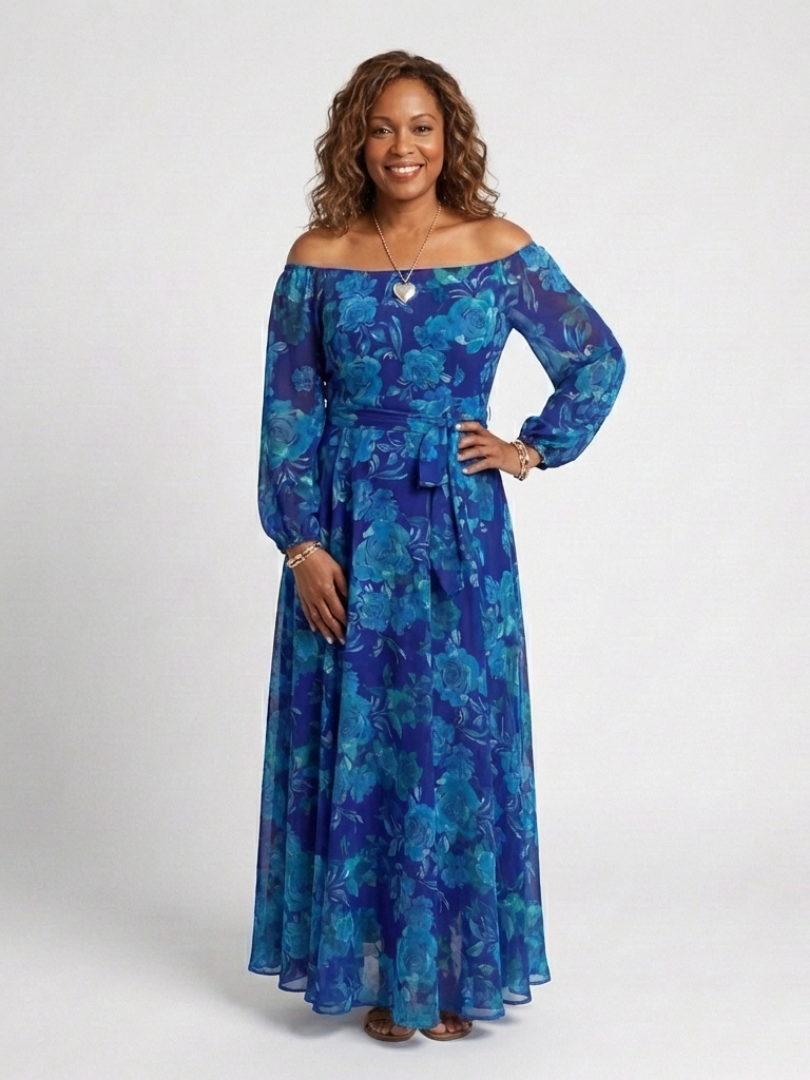Aspen | Off-Shoulder Floral Maxi – Isabels Modehaus (Bild 5)