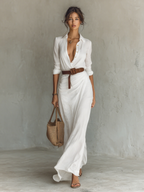 Zenobia | Maxikleid Reverskragen Langarm – Isabels Modehaus (Bild 6)