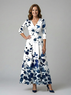 Celine | Midi-Kleid mit Kreuzwickel-Ausschnitt – Isabels Modehaus (Bild 3)