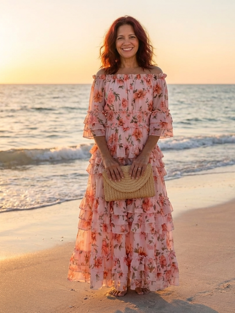 ROSALIE | FLORALER RÜSCHEN-MAXIKLEID – Isabels Modehaus (Bild 7)