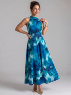 Olivia | Midikleid mit geraffter Taille und abstraktem Druck – Isabels Modehaus (Bild 5)