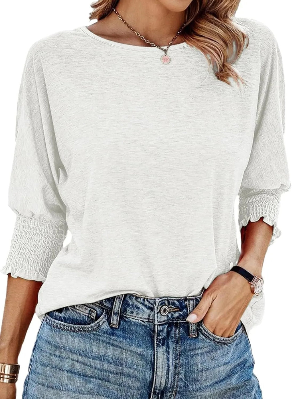 Wilma | Einfache Rundhalsausschnitt Bluse – Isabels Modehaus (Bild 12)