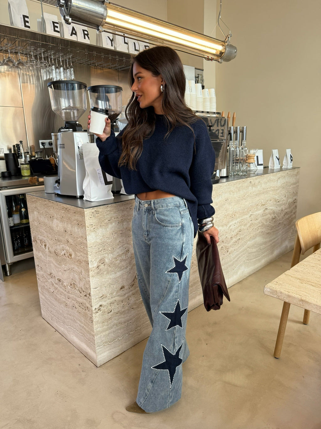 Megan | Wide-Leg-Jeans mit Sternen – Isabels Modehaus