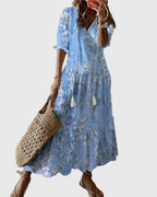 Amalia | Boho Vintage Sommer Maxikleid – Isabels Modehaus (Bild 4)