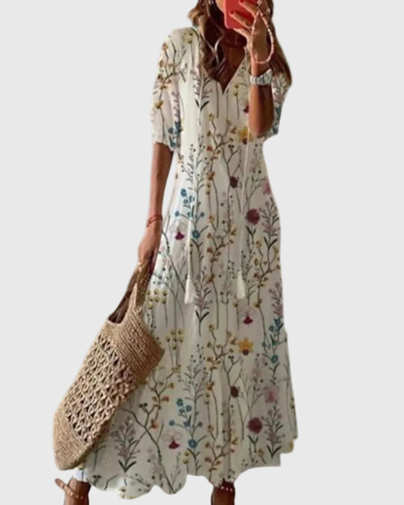 Amalia | Boho Vintage Sommer Maxikleid – Isabels Modehaus (Bild 5)
