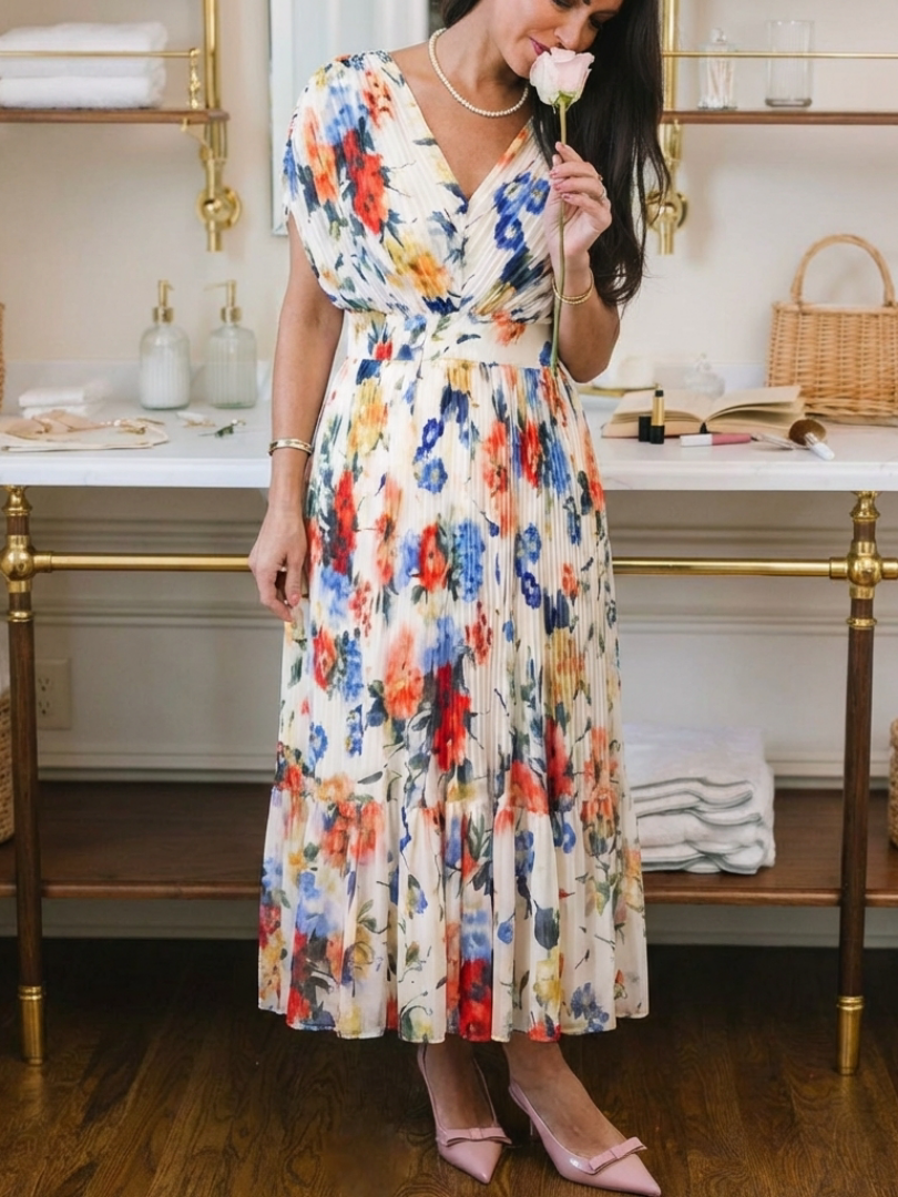 Savannah | Floral Plissierter Midi – Isabels Modehaus (Bild 7)