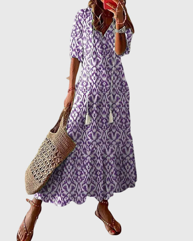 Amalia | Boho Vintage Sommer Maxikleid – Isabels Modehaus (Bild 3)