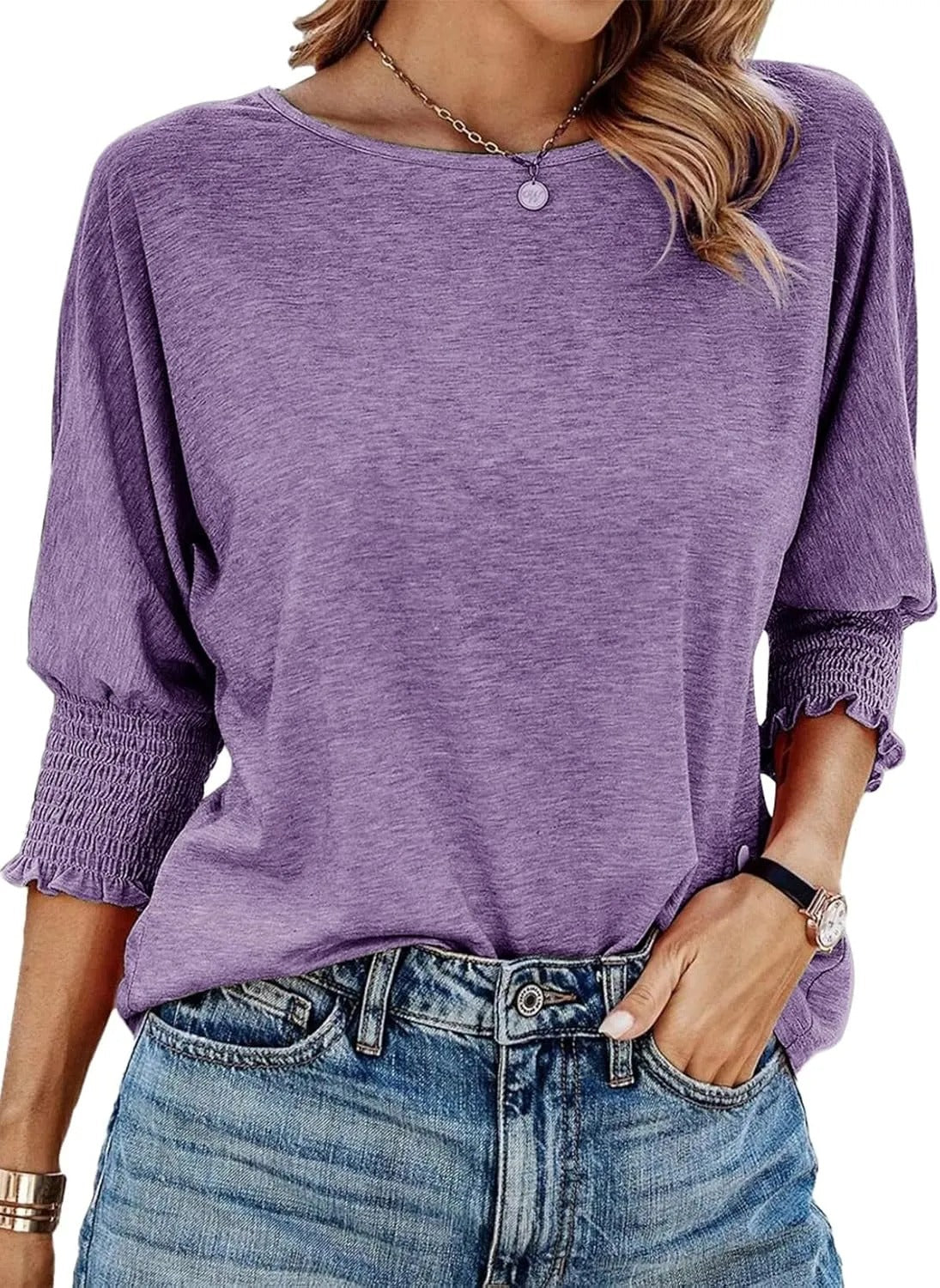 Wilma | Einfache Rundhalsausschnitt Bluse – Isabels Modehaus (Bild 13)