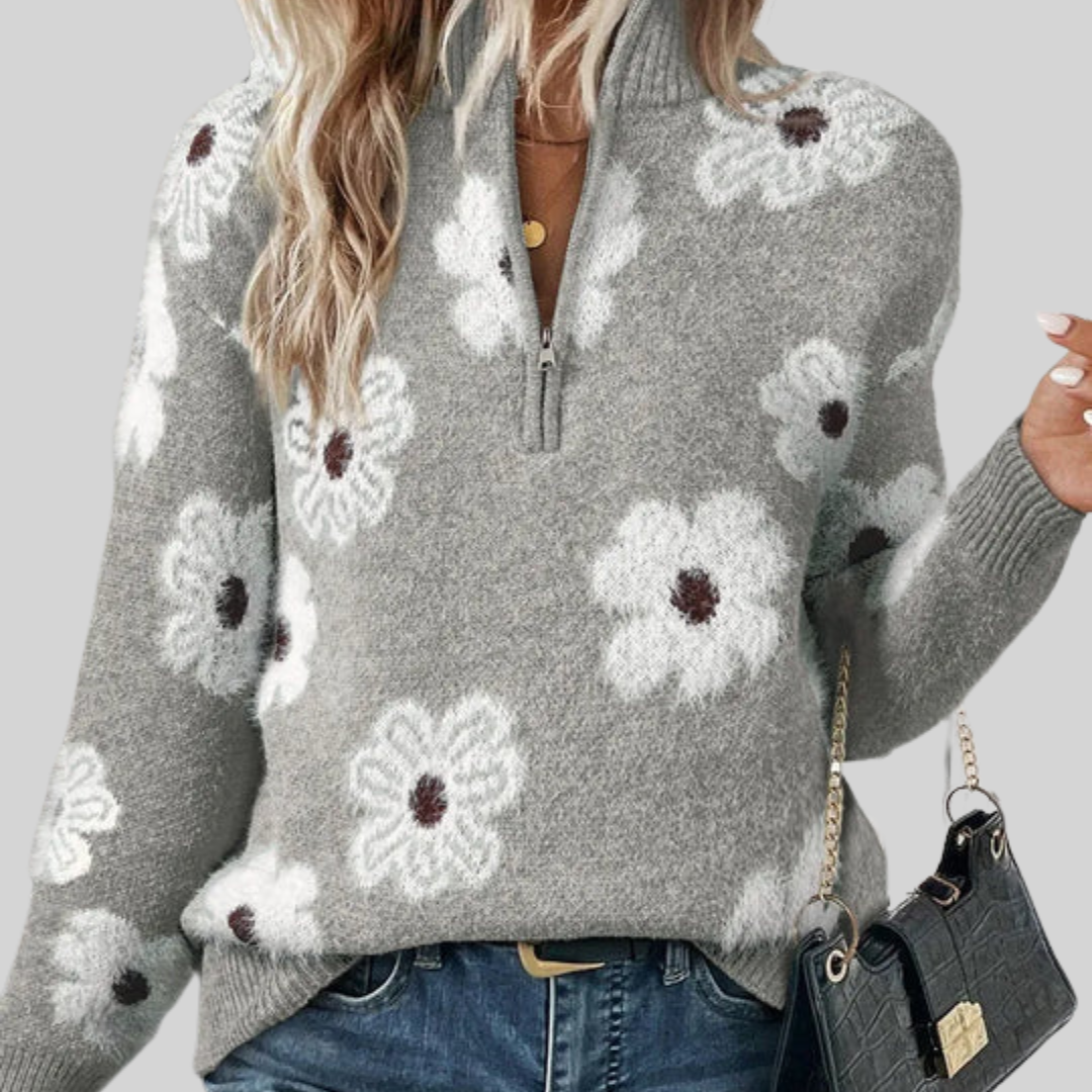 Bloom | Pullover mit Reißverschlusskragen – Isabels Modehaus