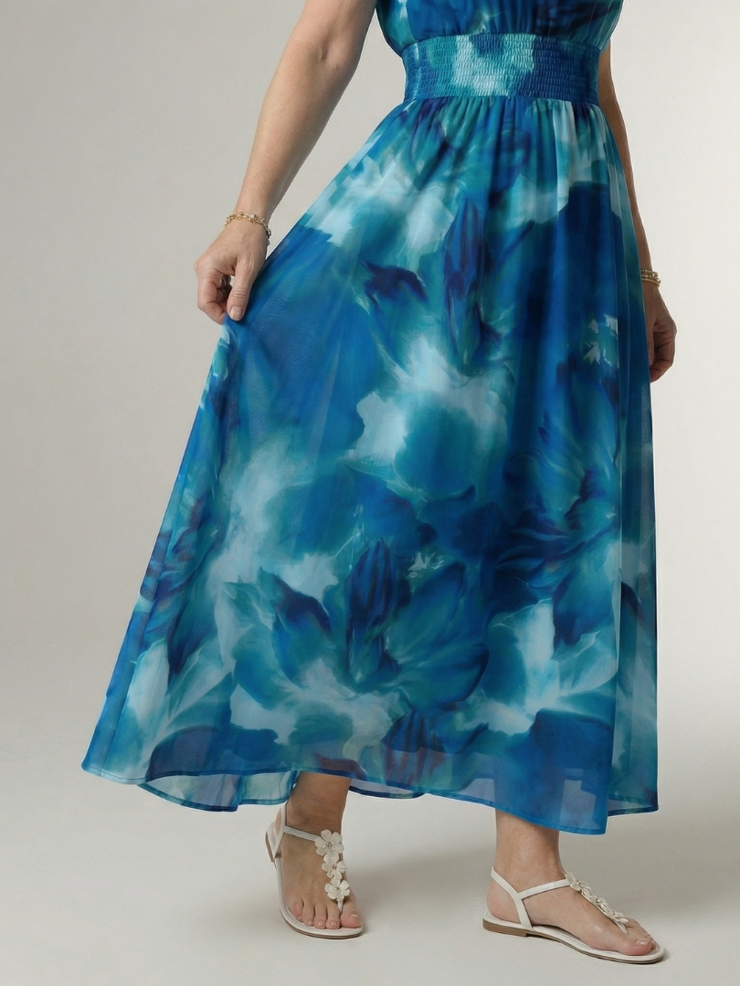Sylin | Gathered Halter Midi Kleid – Isabels Modehaus (Bild 7)