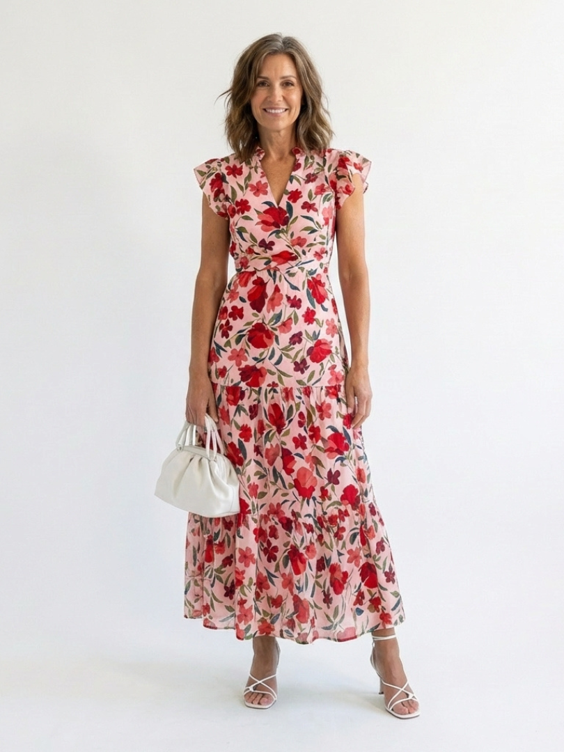 Lila | Elegantes Blumenkleid Midi – Isabels Modehaus (Bild 7)