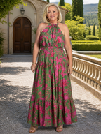 Rowen | Drapiertes Halter-Midi-Kleid – Isabels Modehaus (Bild 9)