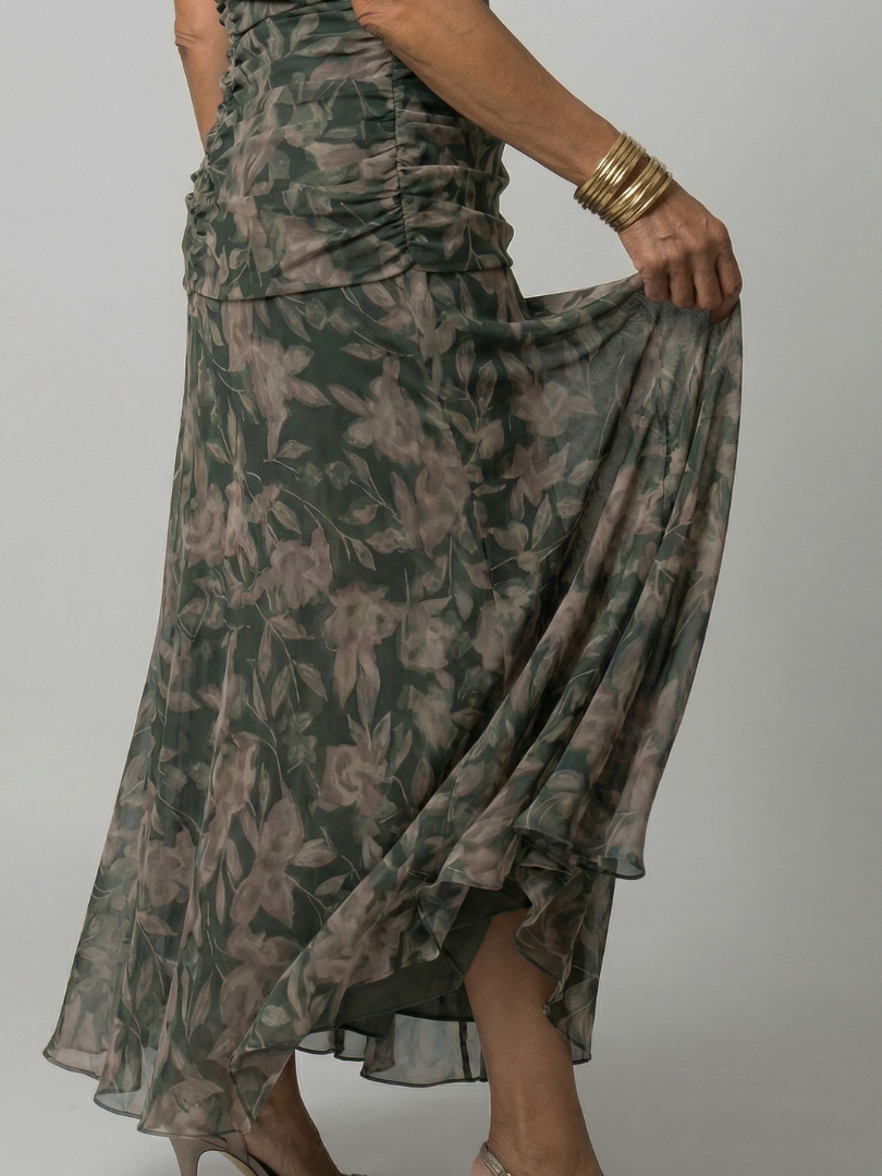 Calen | Off Shoulder Flow Midi Kleid – Isabels Modehaus (Bild 6)