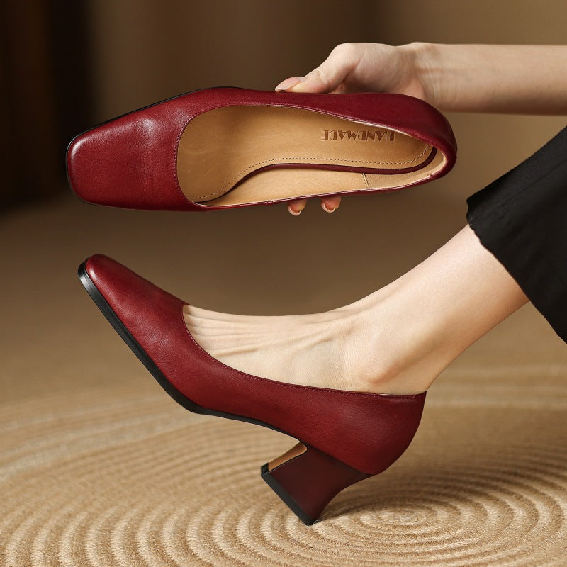 Oriel Leder Quadrat Pumps – Isabels Modehaus