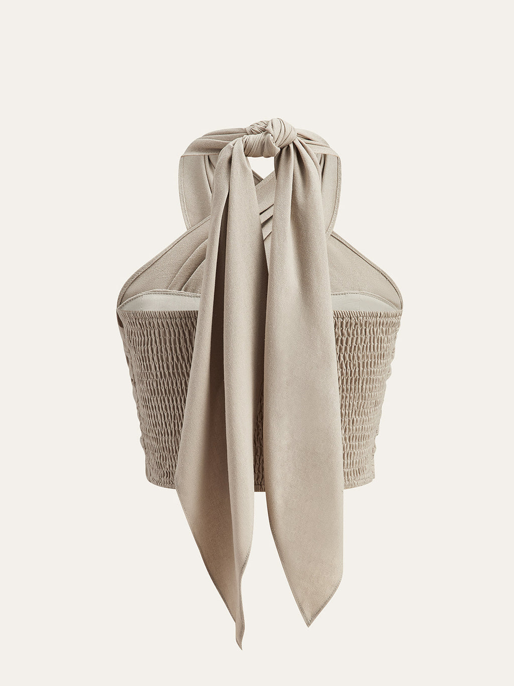 Isa | Figurbetontes Neckholder-Top aus Baumwolle & Leinen