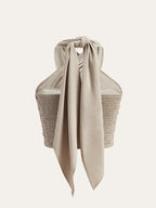 Isa | Figurbetontes Neckholder-Top aus Baumwolle & Leinen