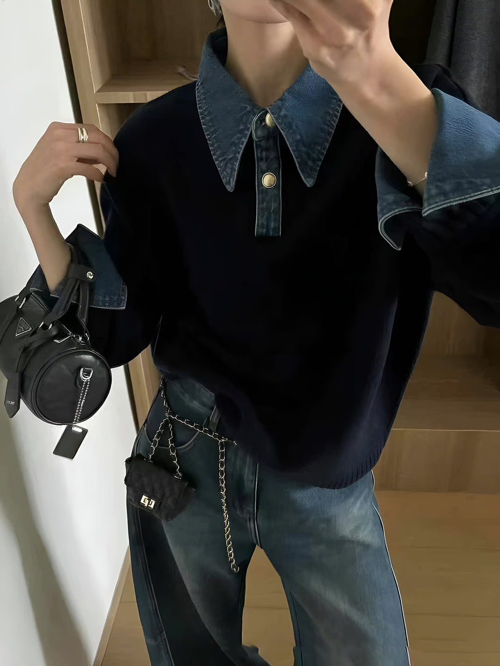 Yasmin | Eleganter 2-in-1 Pullover mit Jeanskragen