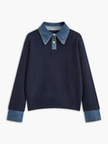 Yasmin | Eleganter 2-in-1 Pullover mit Jeanskragen