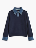 Yasmin | Eleganter 2-in-1 Pullover mit Jeanskragen