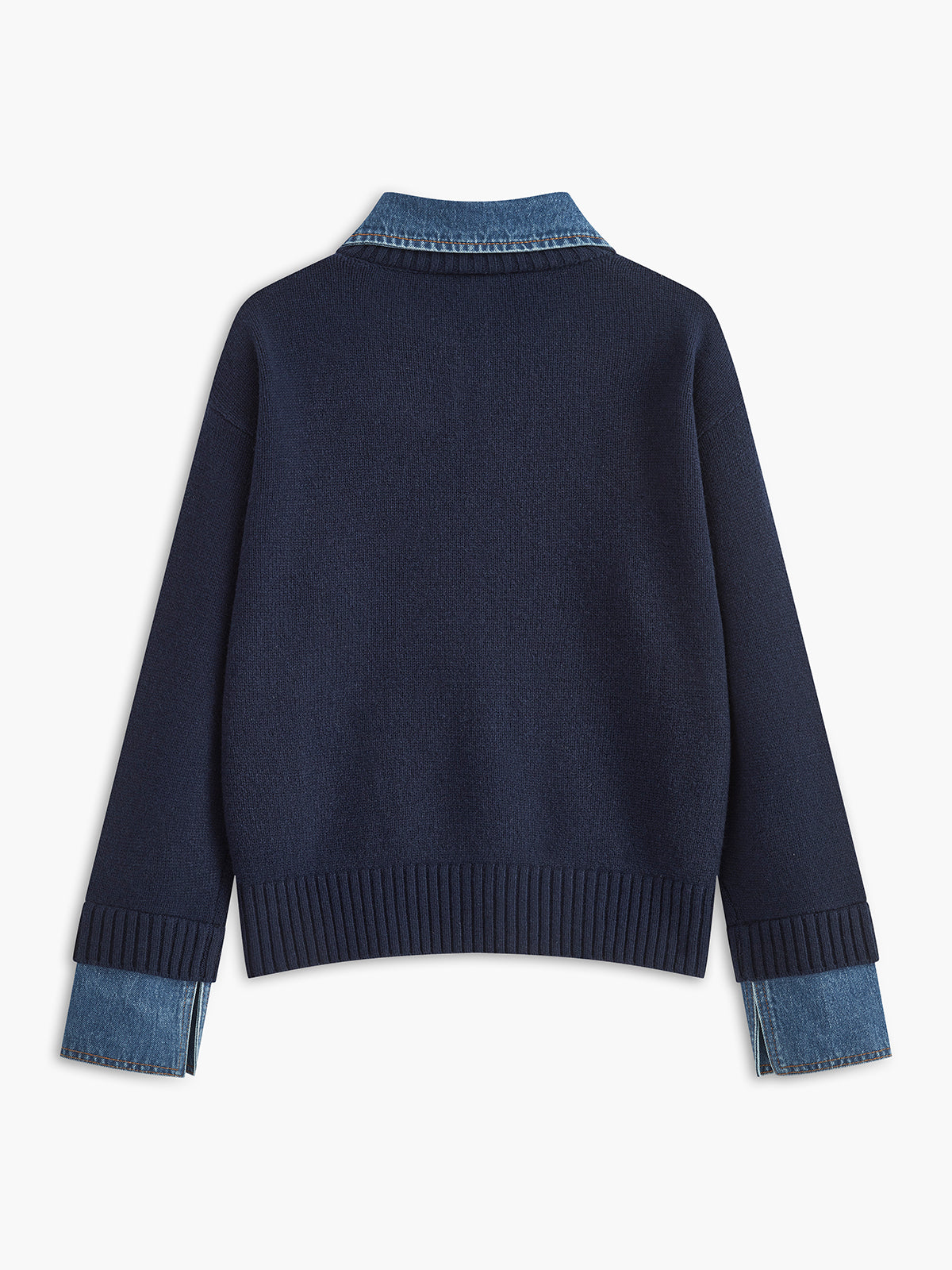 Yasmin | Eleganter 2-in-1 Pullover mit Jeanskragen