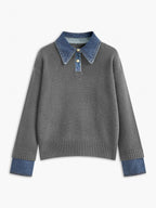 Yasmin | Eleganter 2-in-1 Pullover mit Jeanskragen