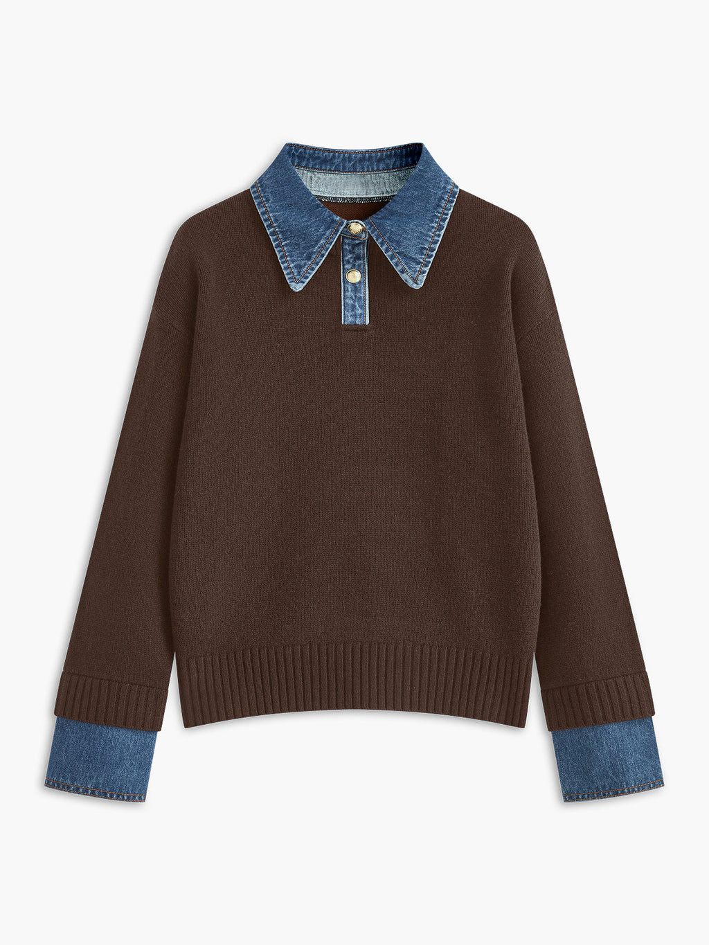 Yasmin | Eleganter 2-in-1 Pullover mit Jeanskragen
