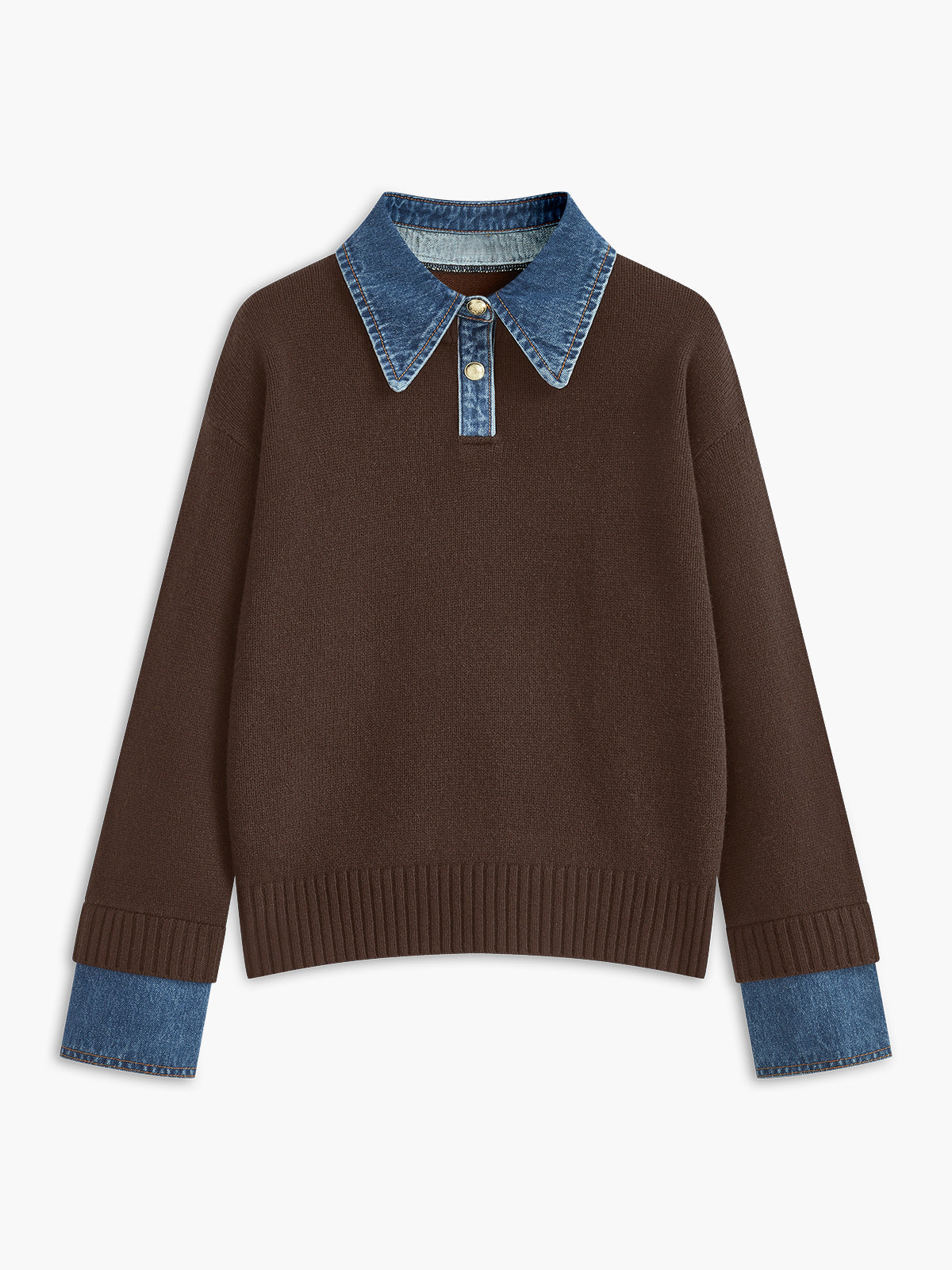 Yasmin | Eleganter 2-in-1 Pullover mit Jeanskragen