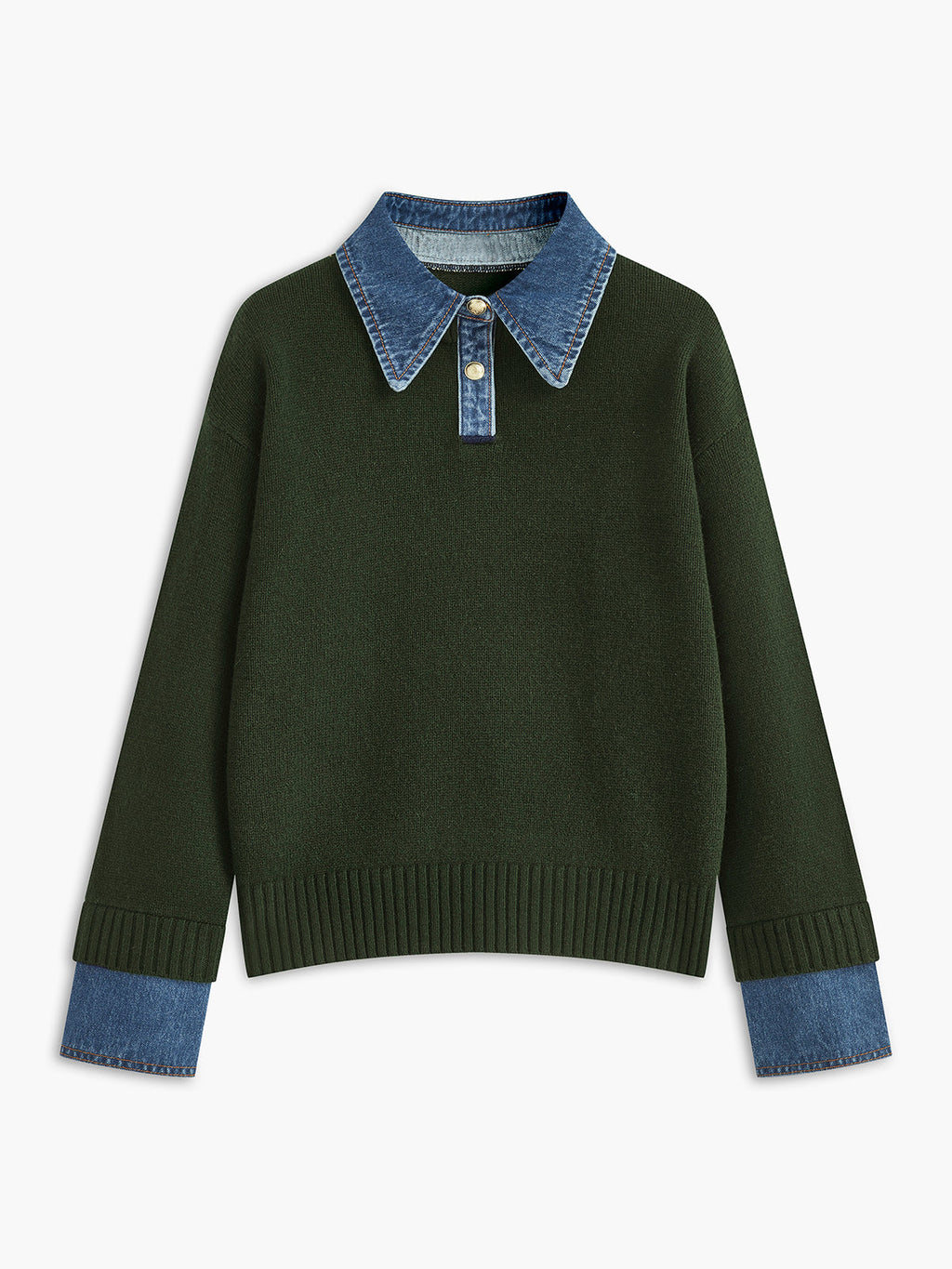 Yasmin | Eleganter 2-in-1 Pullover mit Jeanskragen