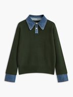 Yasmin | Eleganter 2-in-1 Pullover mit Jeanskragen