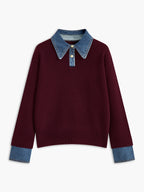 Yasmin | Eleganter 2-in-1 Pullover mit Jeanskragen