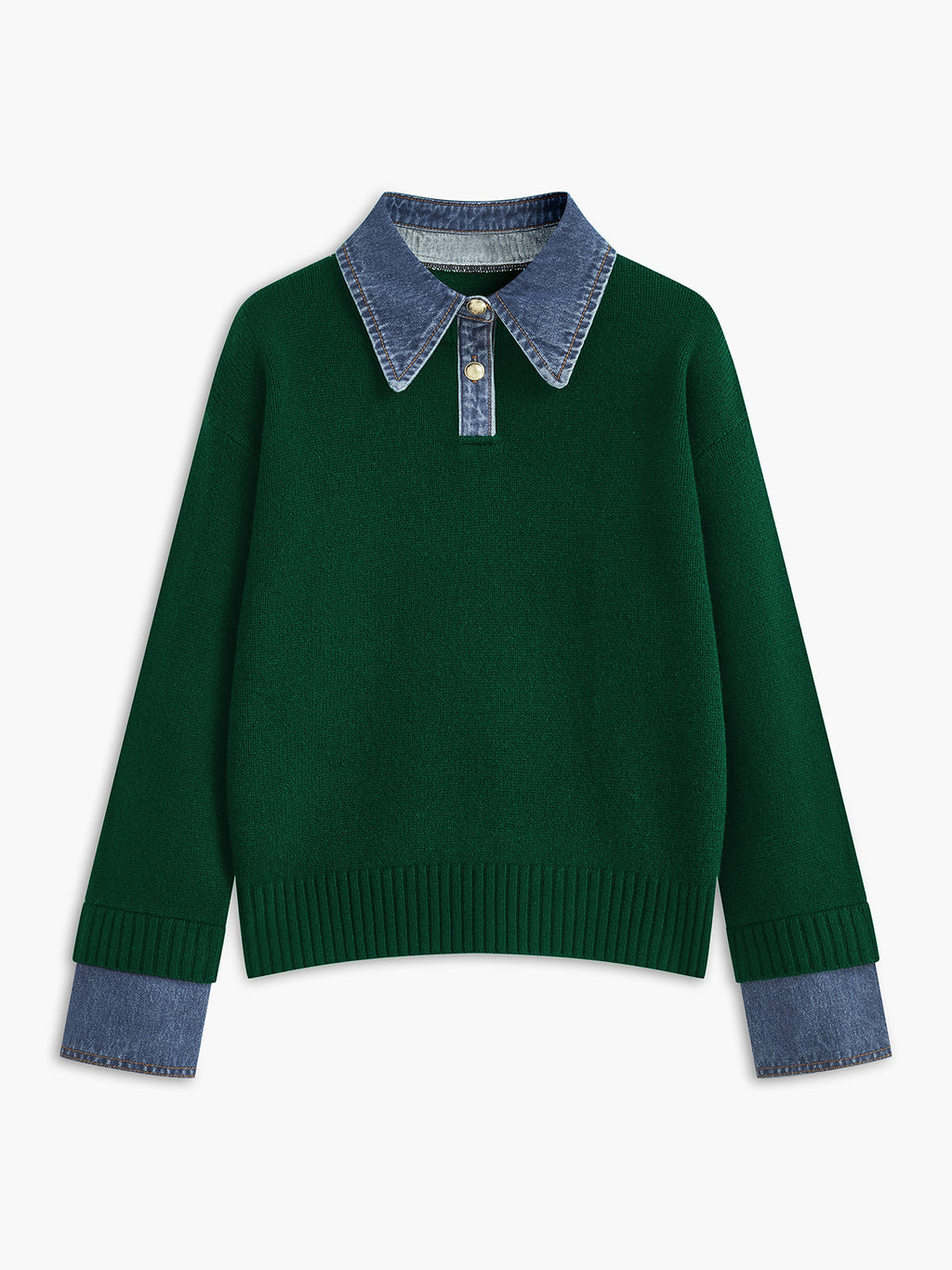 Yasmin | Eleganter 2-in-1 Pullover mit Jeanskragen