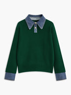 Yasmin | Eleganter 2-in-1 Pullover mit Jeanskragen