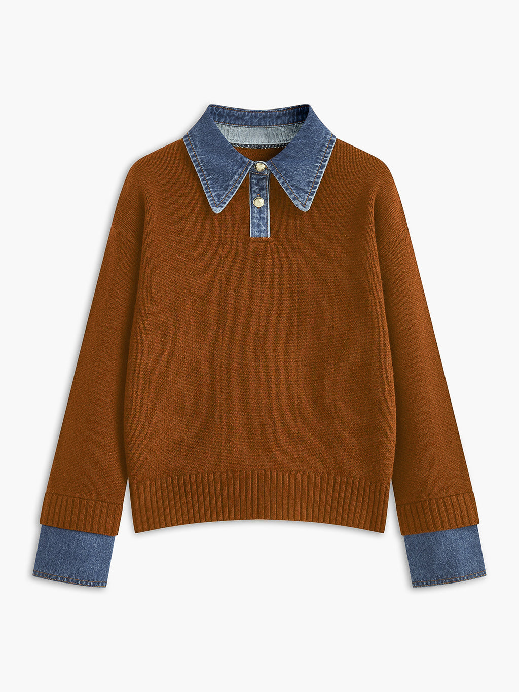 Yasmin | Eleganter 2-in-1 Pullover mit Jeanskragen