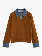 Yasmin | Eleganter 2-in-1 Pullover mit Jeanskragen