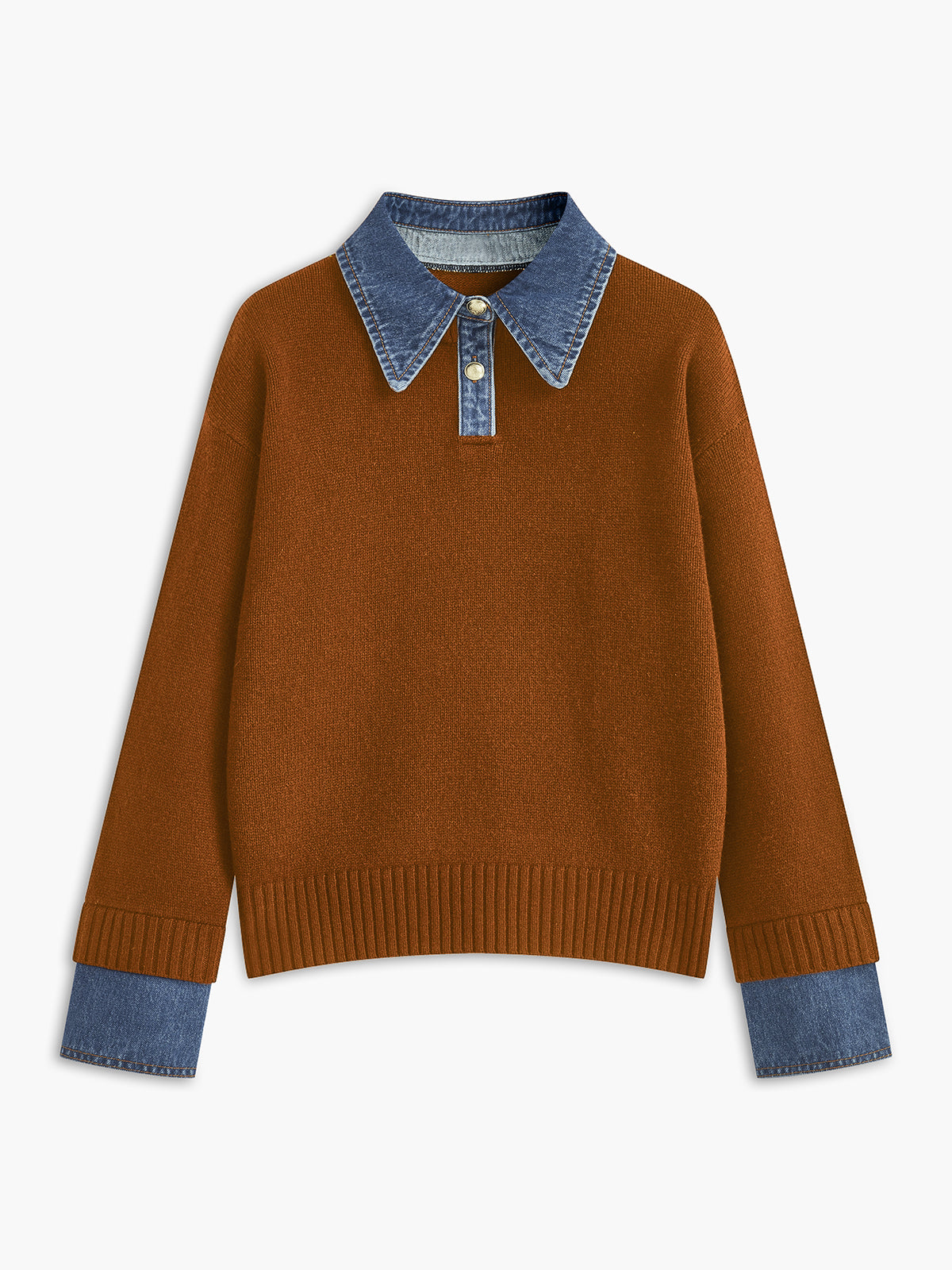 Yasmin | Eleganter 2-in-1 Pullover mit Jeanskragen
