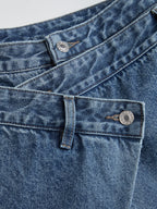 Lira | Damen-Jeans mit Cross-Over-Bund und weitem Bein