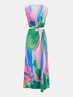 Nali | Maxikleid mit Twist-Detail, Cut-outs und Batikmuster – ärmellos