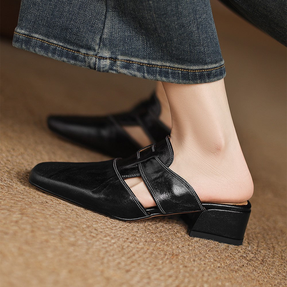 Rosel Leder-Mules mit quadrater Zehenform – Isabels Modehaus (Bild 8)