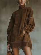 Janine™ - Langärmeliges Minikleid mit Fransen – Isabels Modehaus (Bild 2)