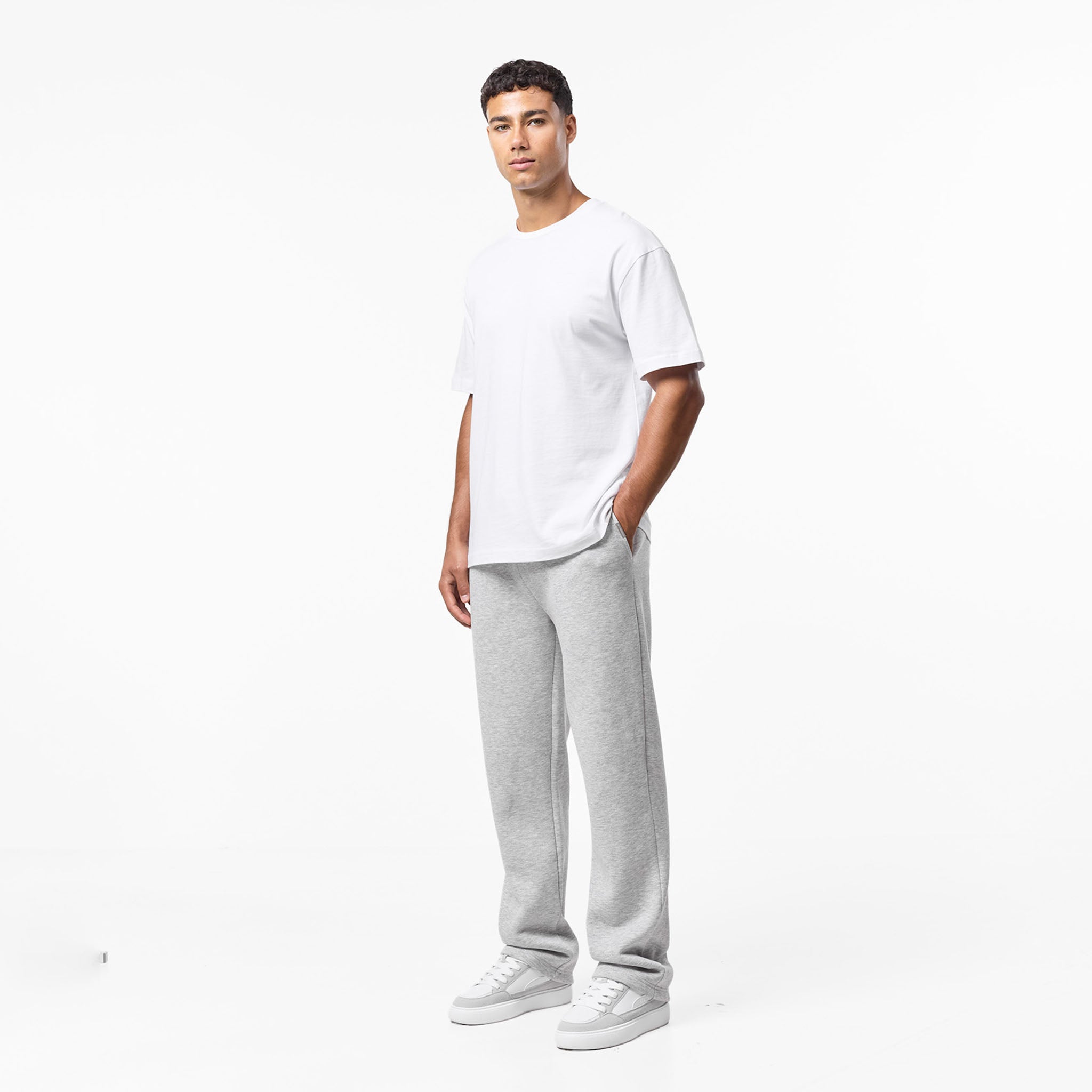 Leonard | Relaxed Fit Offene Jogger-Grau Meliert – Isabels Modehaus (Bild 5)