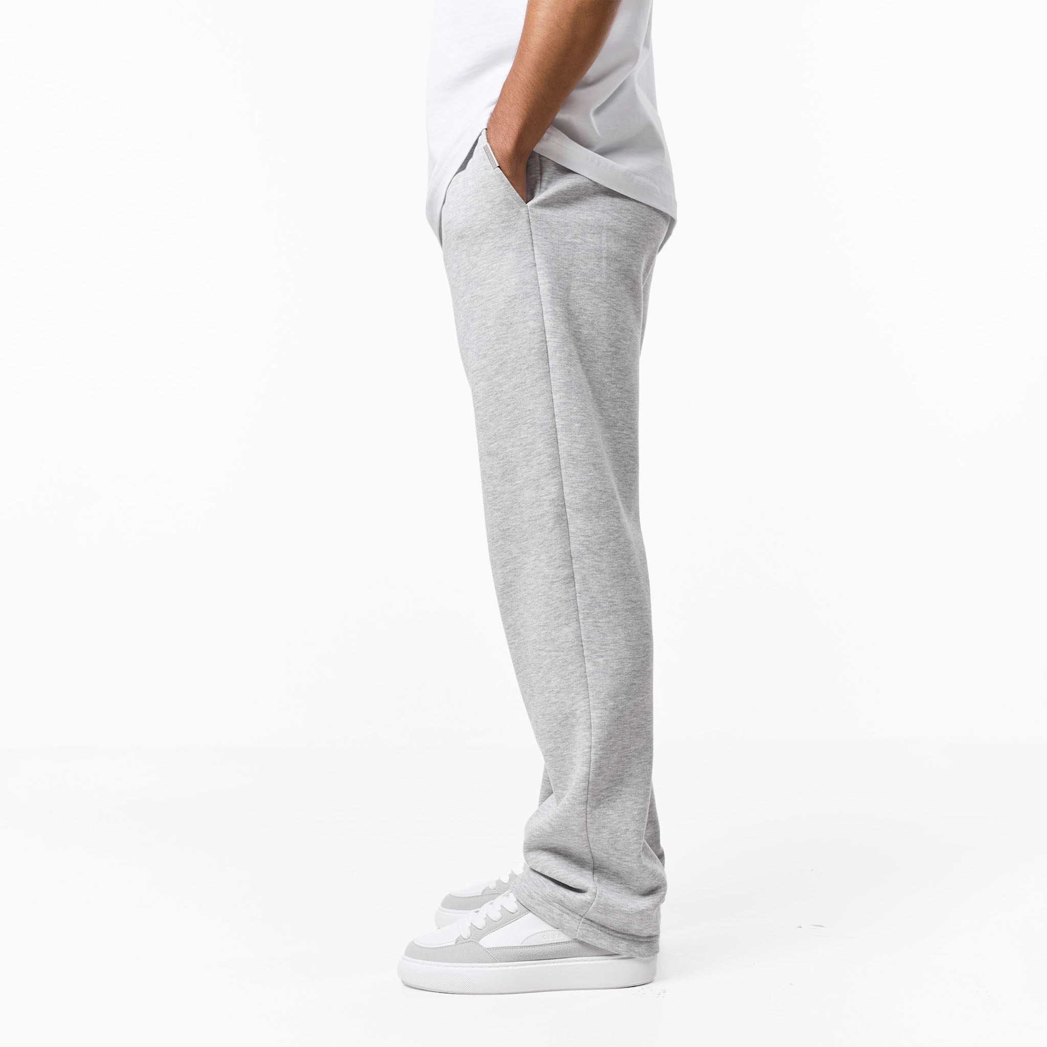 Leonard | Relaxed Fit Offene Jogger-Grau Meliert – Isabels Modehaus (Bild 7)