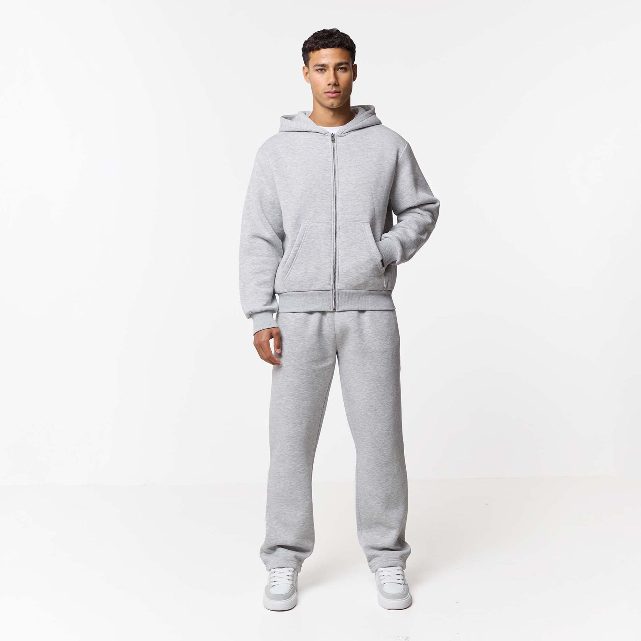Leonard | Relaxed Fit Offene Jogger-Grau Meliert – Isabels Modehaus (Bild 6)