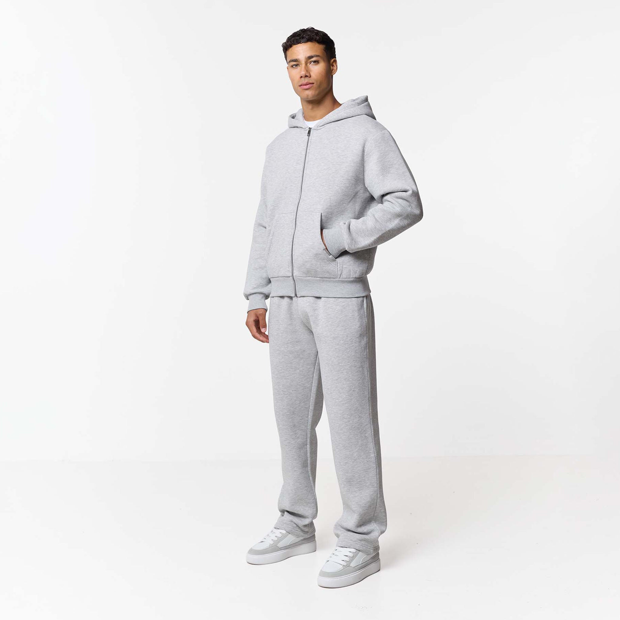 Leonard | Relaxed Fit Offene Jogger-Grau Meliert – Isabels Modehaus (Bild 2)